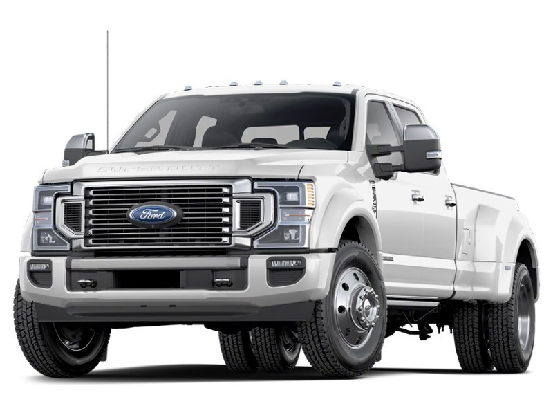 2022 Ford Super Duty F-450 DRW Platinum 4WD Crew Cab 8' Box Star White Metallic Tri-Coat  Shot 3
